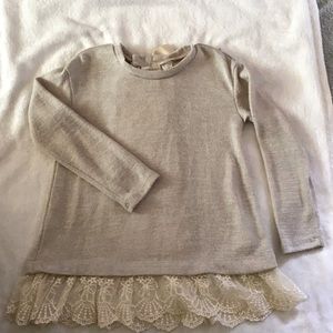 Grey and cream lace sweater